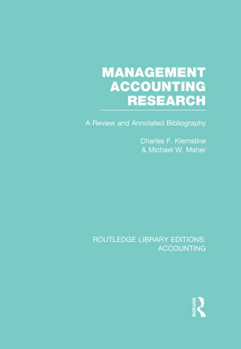 Cover image for book Management Accounting Research (RLE Accounting)