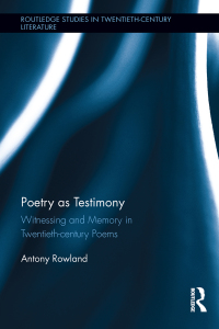 Cover image: Poetry as Testimony 1st edition 9781032242934