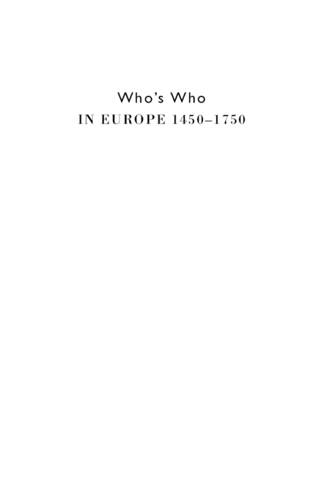 Cover image for book Who's Who in Europe 1450-1750