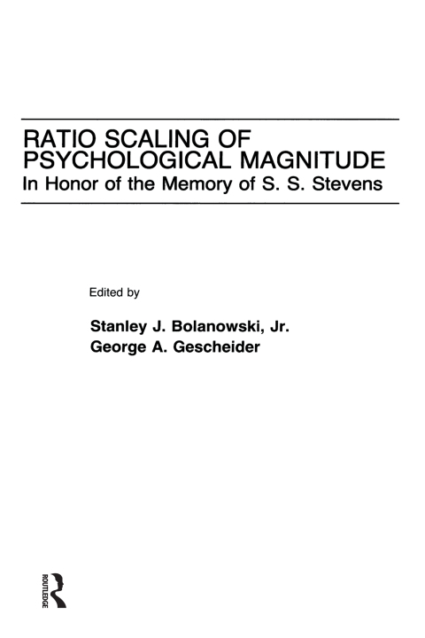 Cover image for book Ratio Scaling of Psychological Magnitude