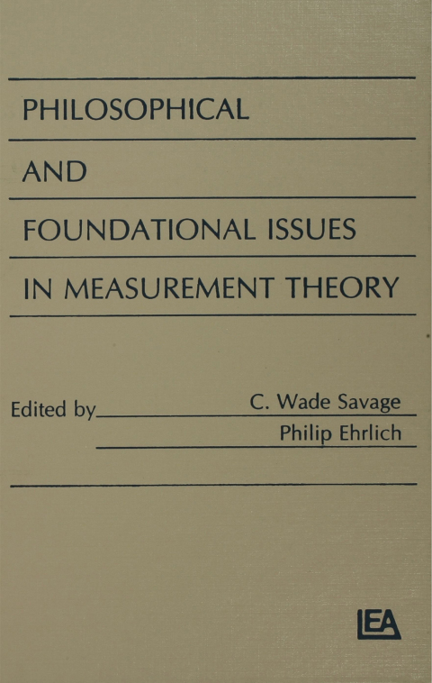 Cover image for book Philosophical and Foundational Issues in Measurement Theory