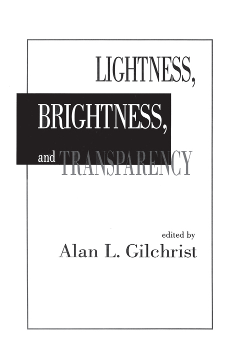 Cover image for book Lightness, Brightness and Transparency