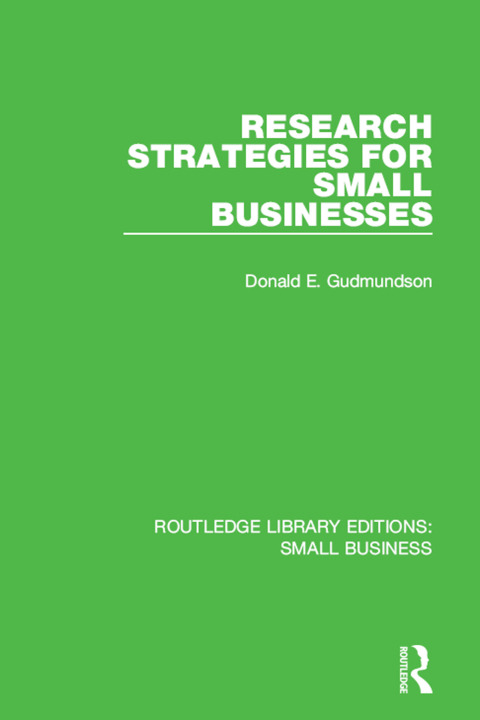 Cover image for book Research Strategies for Small Businesses