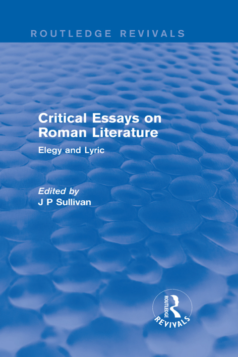 Cover image for book Critical Essays on Roman Literature