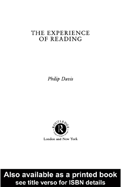 Cover image for book Experience Of Reading