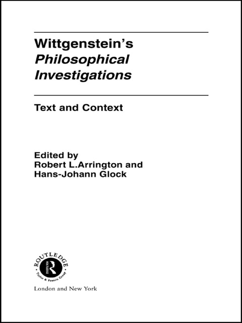 Cover image for book Wittgenstein's Philosophical Investigations