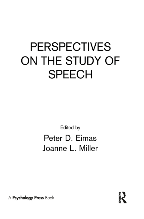 Perspectives on the Study of Speech 