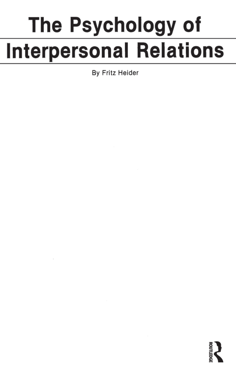 Cover image for book The Psychology of Interpersonal Relations