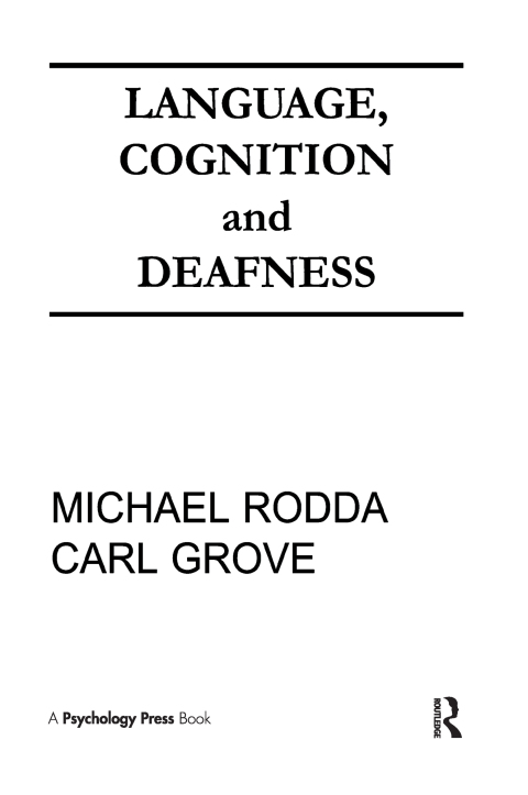 Cover image for book Language, Cognition, and Deafness