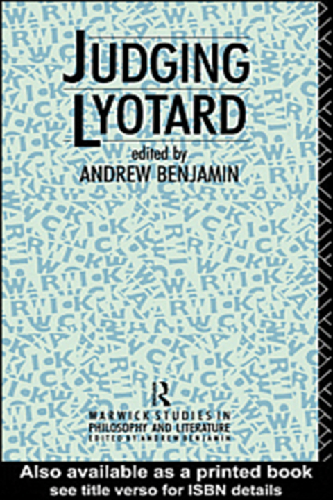 Cover image for book Judging Lyotard