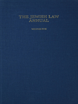 The Jewish Law Annual Volume 5