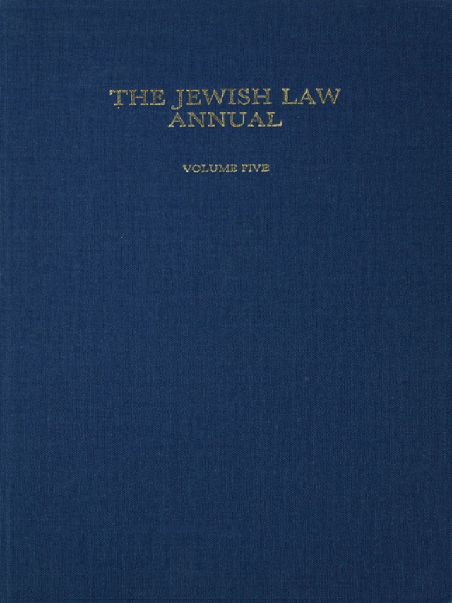 The Jewish Law Annual Volume 5
