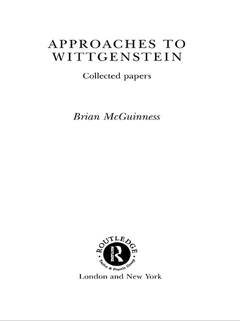 Cover image for book Approaches to Wittgenstein