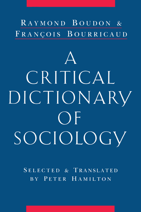 Cover image for book A Critical Dictionary of Sociology
