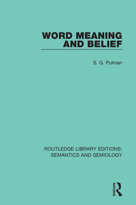 Cover image for book Word Meaning and Belief