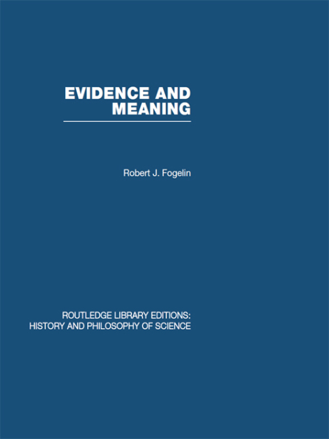 Cover image for book Evidence and Meaning