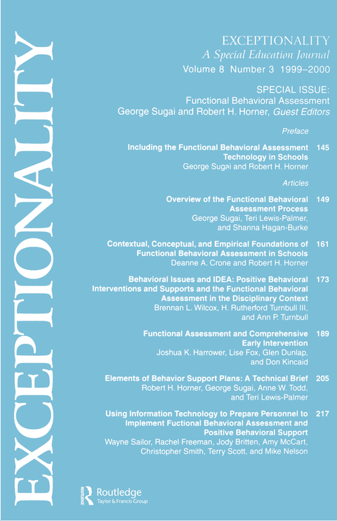 Cover image for book Functional Behavioral Assessment