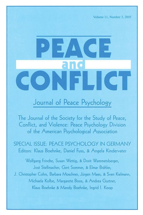 Cover image for book Peace Psychology in Germany