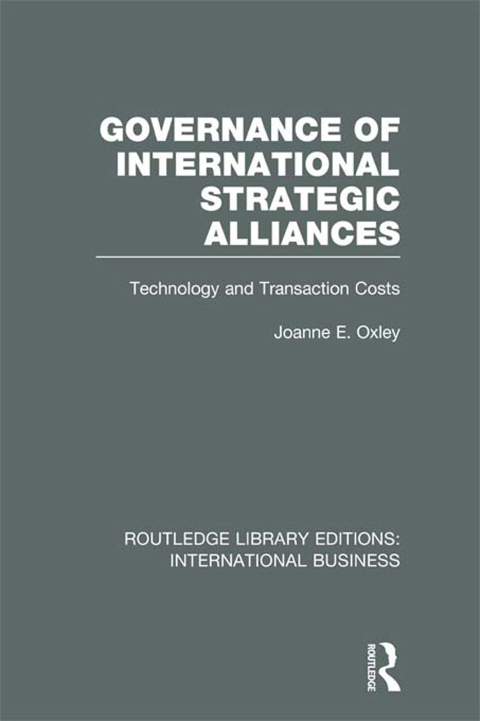 Cover image for book Governance of International Strategic Alliances (RLE International Business)