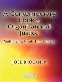 Cover image: A Contemporary Look at Organizational Justice 1st edition 9781848728325
