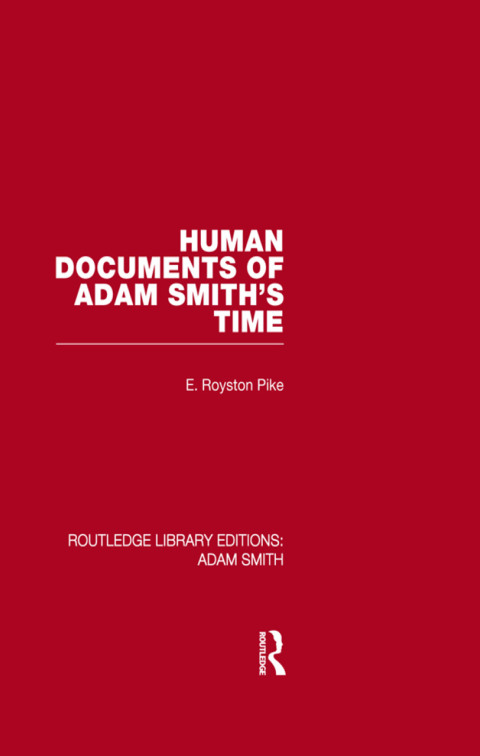 Cover image for book Human Documents of Adam Smith's Time
