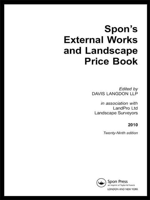 Cover image for book Spon's External Works and Landscape Price Book 2010