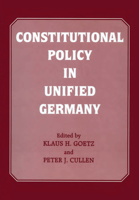 Cover image for book Constitutional Policy in Unified Germany