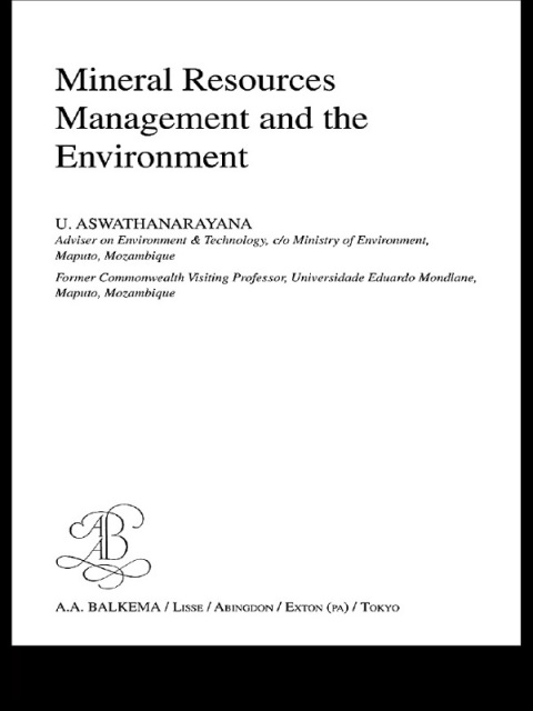 Cover image for book Mineral Resources Management and the Environment