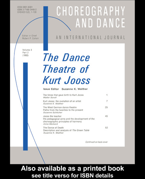 Cover image for book The Dance Theatre of Kurt Jooss