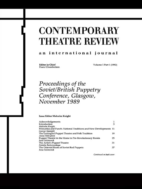 Cover image for book Proceedings of the Soviet/British Puppetry Conference