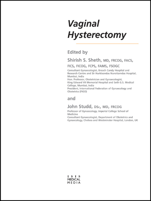 Cover image for book Vaginal Hysterectomy