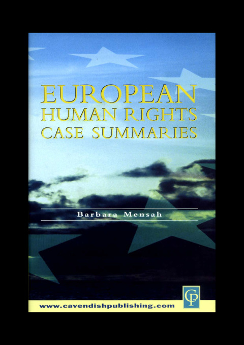 Cover image for book European Human Rights Case Summaries