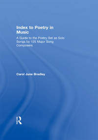 Titelbild: Index to Poetry in Music 1st edition 9780415943024