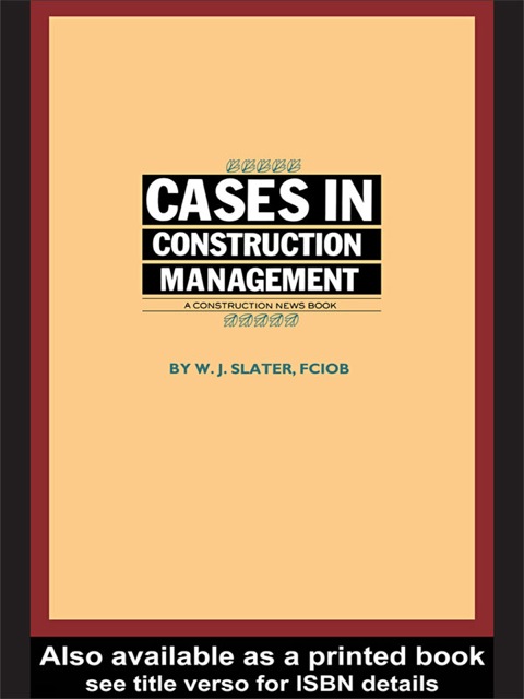 Cover image for book Cases in Construction Management
