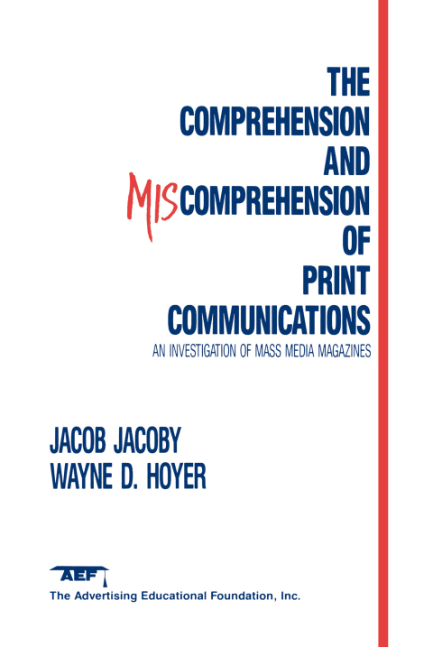 Cover image for book The Comprehension and Miscomprehension of Print Communication