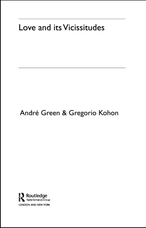 Cover image for book Love and its Vicissitudes