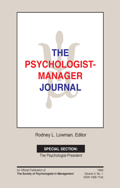 Cover image for book The Psychologist-Manager Journal
