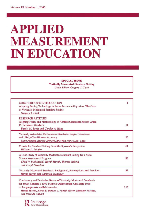Cover image for book Vertically Moderated Standard Setting
