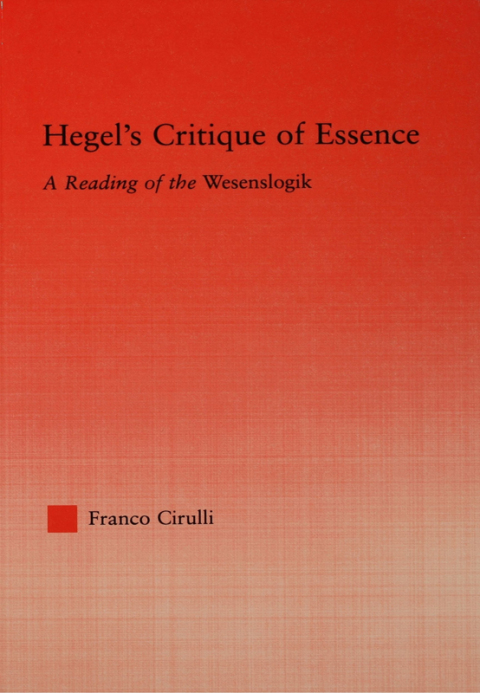 Cover image for book Hegel's Critique of Essence
