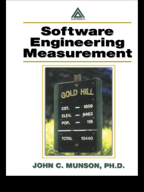 Cover image for book Software Engineering Measurement