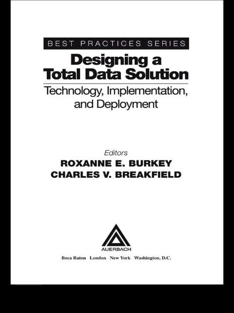 Cover image for book Designing a Total Data Solution