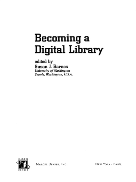 Cover image for book Becoming a Digital Library