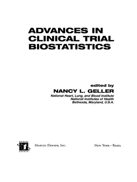 Cover image for book Advances in Clinical Trial Biostatistics
