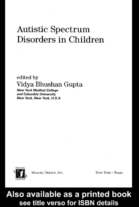 Cover image for book Autistic Spectrum Disorders in Children