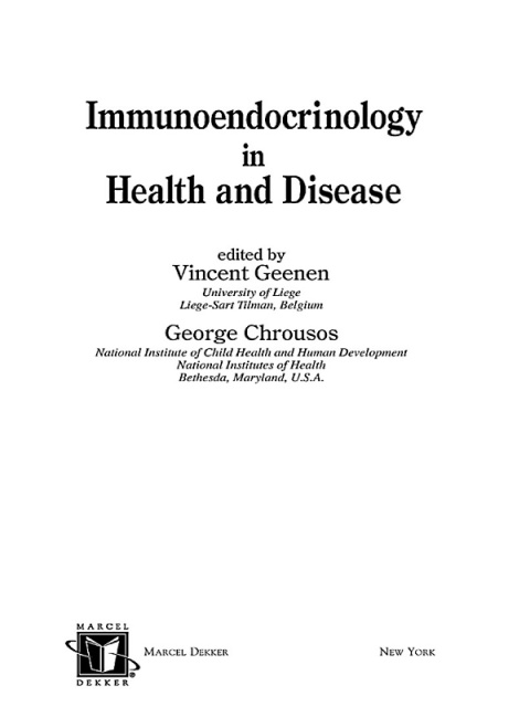 Cover image for book Immunoendocrinology in Health and Disease