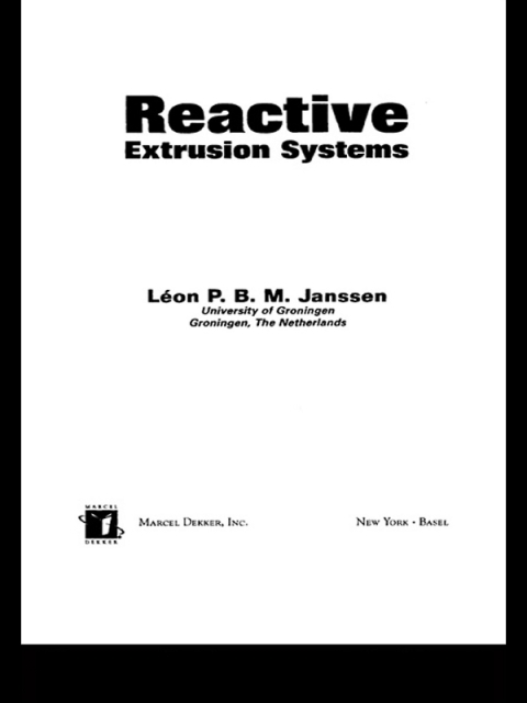 Cover image for book Reactive Extrusion Systems