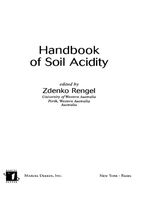 Cover image for book Handbook of Soil Acidity