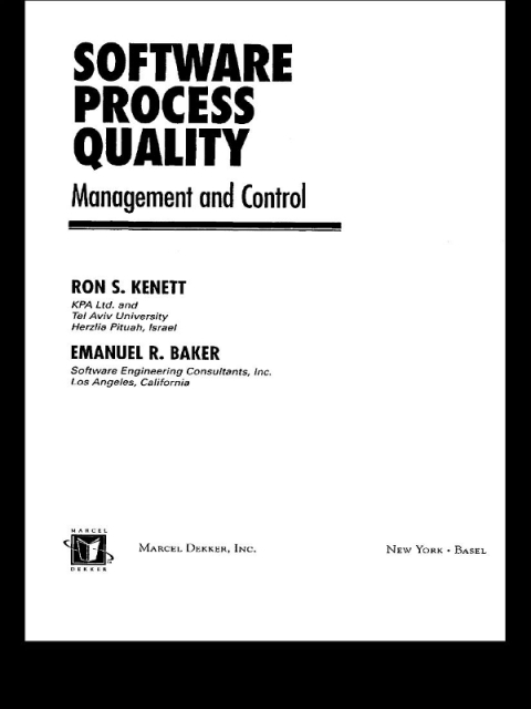 Cover image for book Software Process Quality
