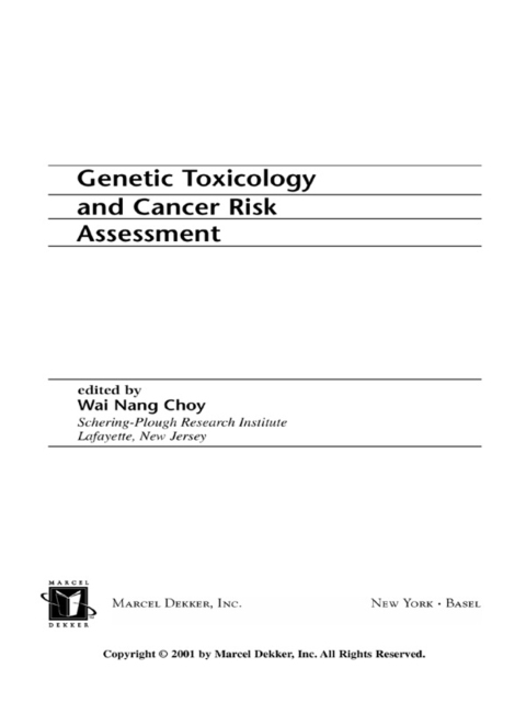 Cover image for book Genetic Toxicology and Cancer Risk Assessment