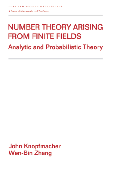 Cover image for book Number Theory Arising From Finite Fields